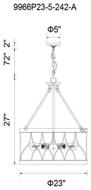 Amazon 5 Light Drum Shade Chandelier With Gun Metal Finish