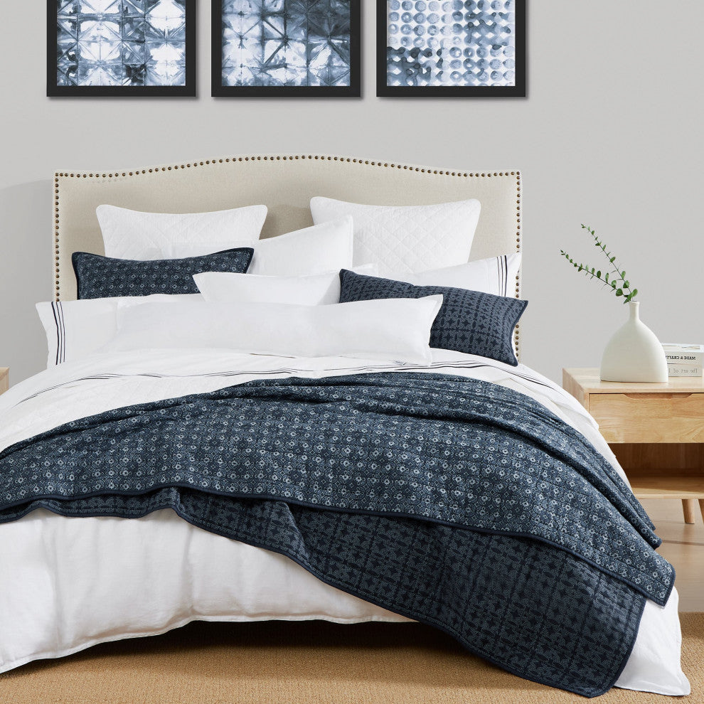 Indigo Reversible Quilt Set, 3-Piece, King