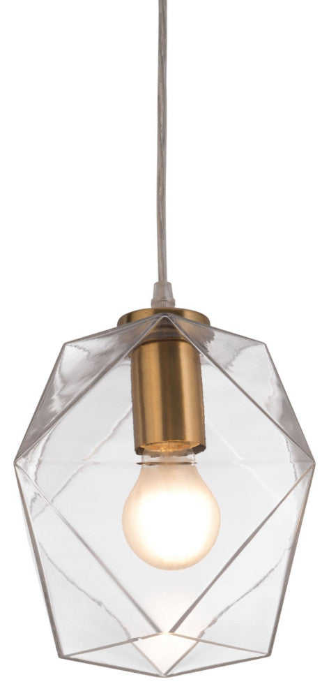 Pendant Ceiling Light Fixture, Glass, Steel Metal, Gold, Clear, Lounge Cafe