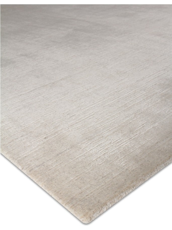 Palazzo handmade New Zealand Wool/Bamboo Silk Light Gray/Gray Area Rug, 8'x10'