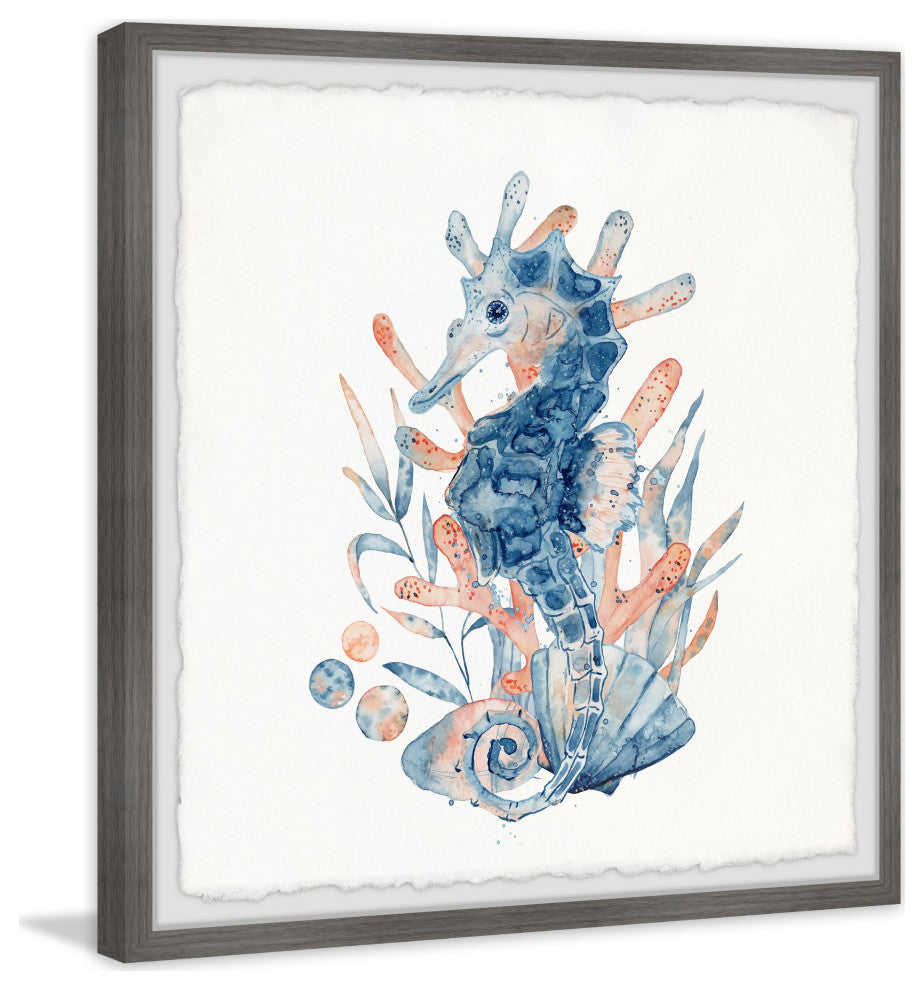 "I Love Seahorses" Framed Painting Print, 12x12