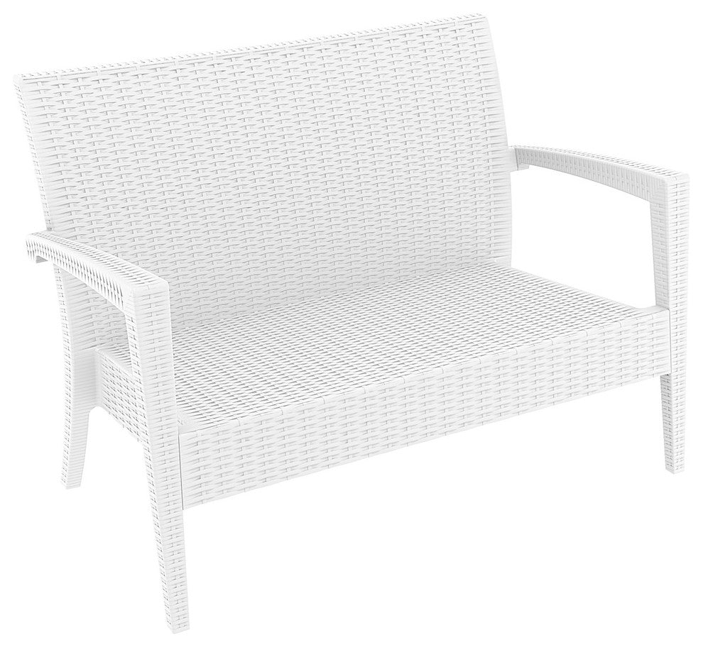 Compamia Miami Outdoor Love Seat, White