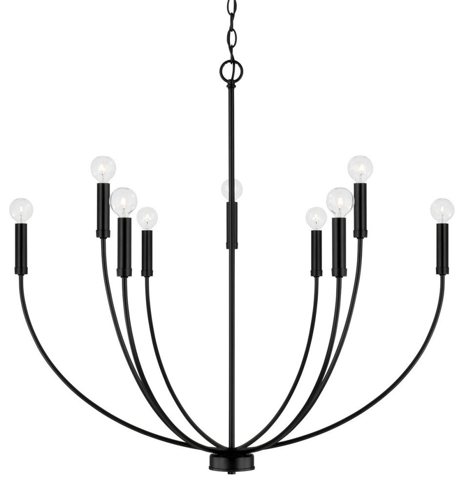 Capital Lighting 452191 Ansley 9 Light 35"W Taper Candle Style - Matte Black