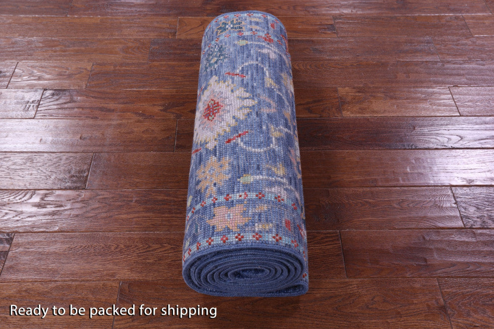 2' 7" X 12' 0" Turkish Oushak Handmade Wool Runner Rug - Q14989