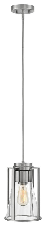 Hinkley Lighting 63307-CL Refinery 1 Light 7-3/4\"W Mini Pendant - Brushed