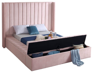 Kiki Velvet Bed, Pink, Full