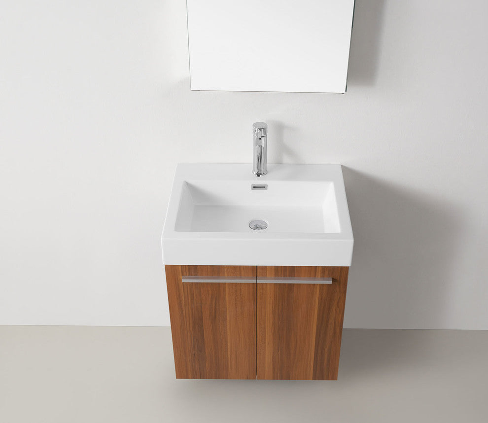 Midori 24" Single Bathroom Vanity Set, Plum, Polished Chrome Faucet