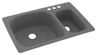 Swan 33x22x9 Solid Surface Kitchen Sink, 3-Hole, Night Sky