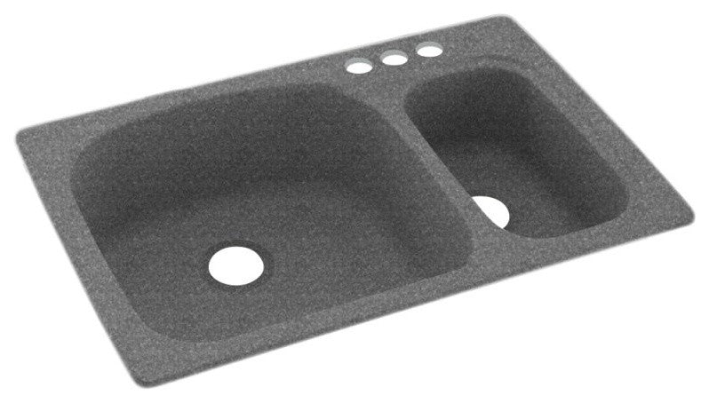 Swan 33x22x9 Solid Surface Kitchen Sink, 3-Hole, Night Sky