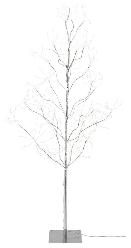 5' Silver PVC Wrapped Lighted Tree With 540 Micro LED Warm White Lights
