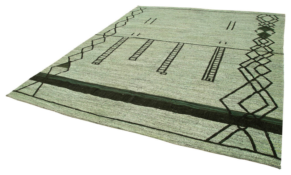 Rug N Carpet - Handwoven Turkish 8' 4'' x 10' 10'' Flatweave Wool Kilim Rug