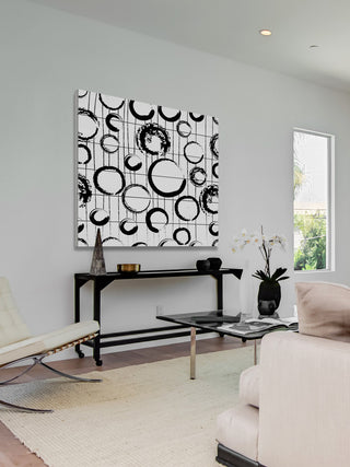 "Circle Variations" Painting Print on White Wood