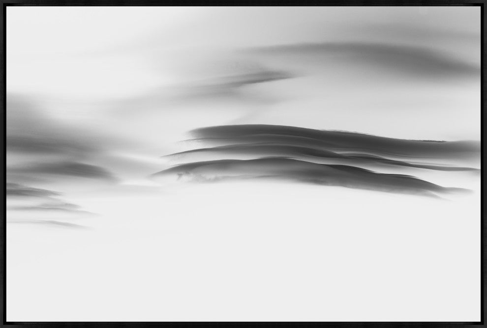 54x36 Lenticular Clouds XVII, Framed Artwork, Black