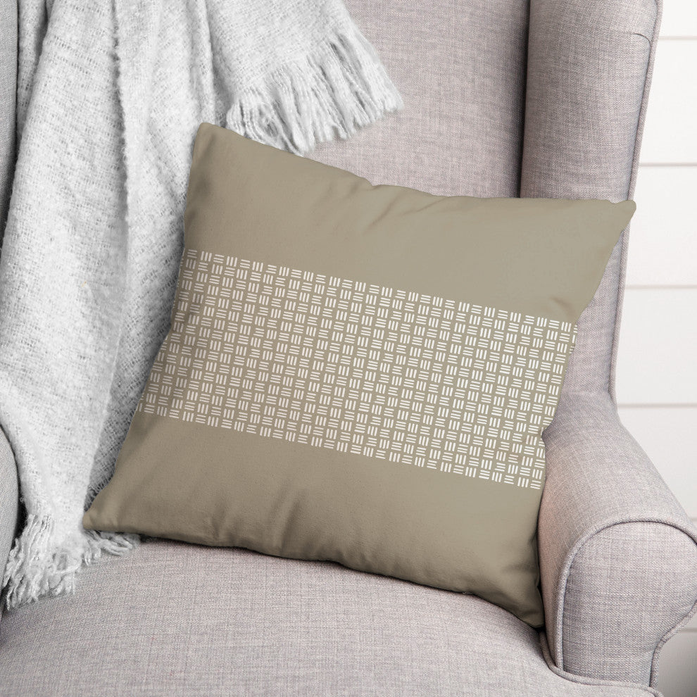 Gray Wicker Pattern 18x18 Spun Poly Pillow