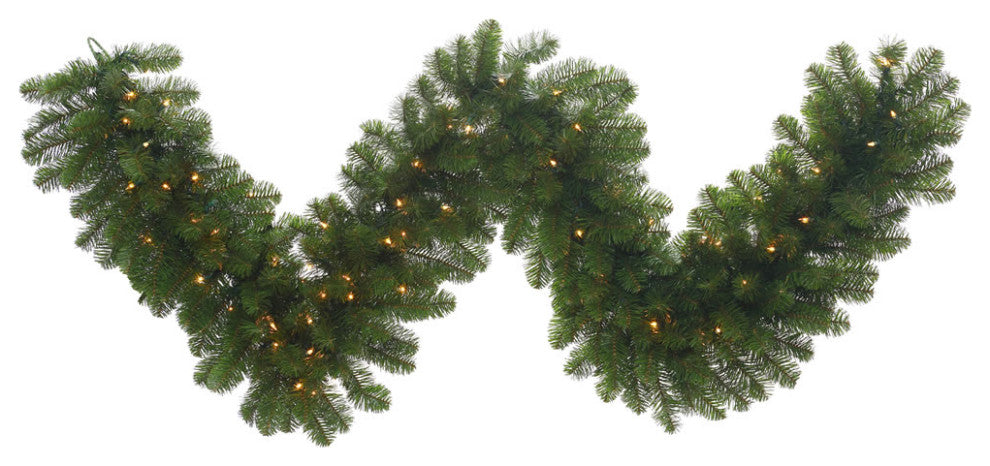 Vickerman G125518 9' Grand Teton Artificial Christmas Garland, Clear Mini Lights
