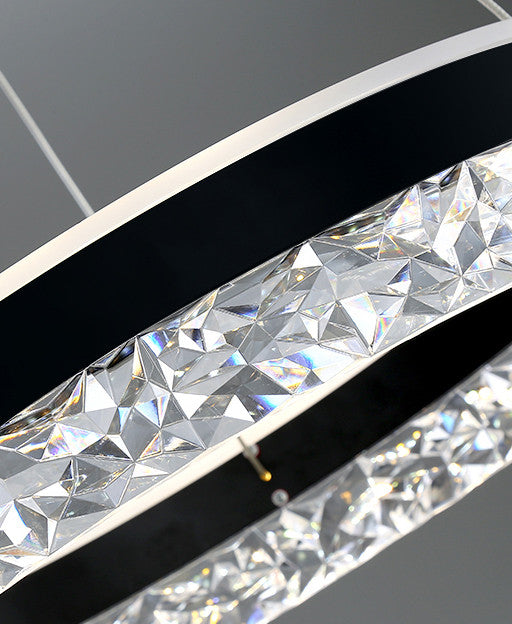Chatel-Saint-Denis | Crystal Chandelier in the Shape of Ring, Black, Remote Dimming
