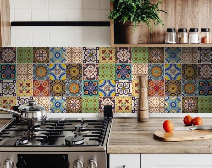 8"x8" Auguri Geo Peel and Stick Removable Tiles