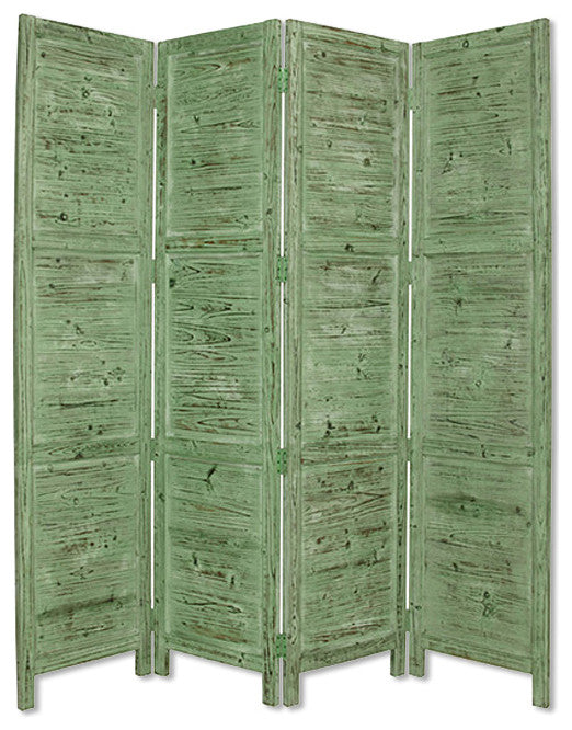 76" X 84" Green Wood Screen