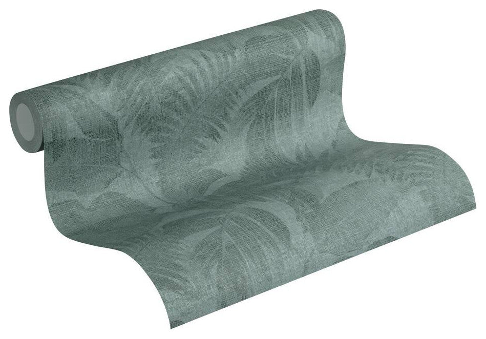Botanical Jungle Textured Wallpaper Featuring Tropical Leaves, 373963