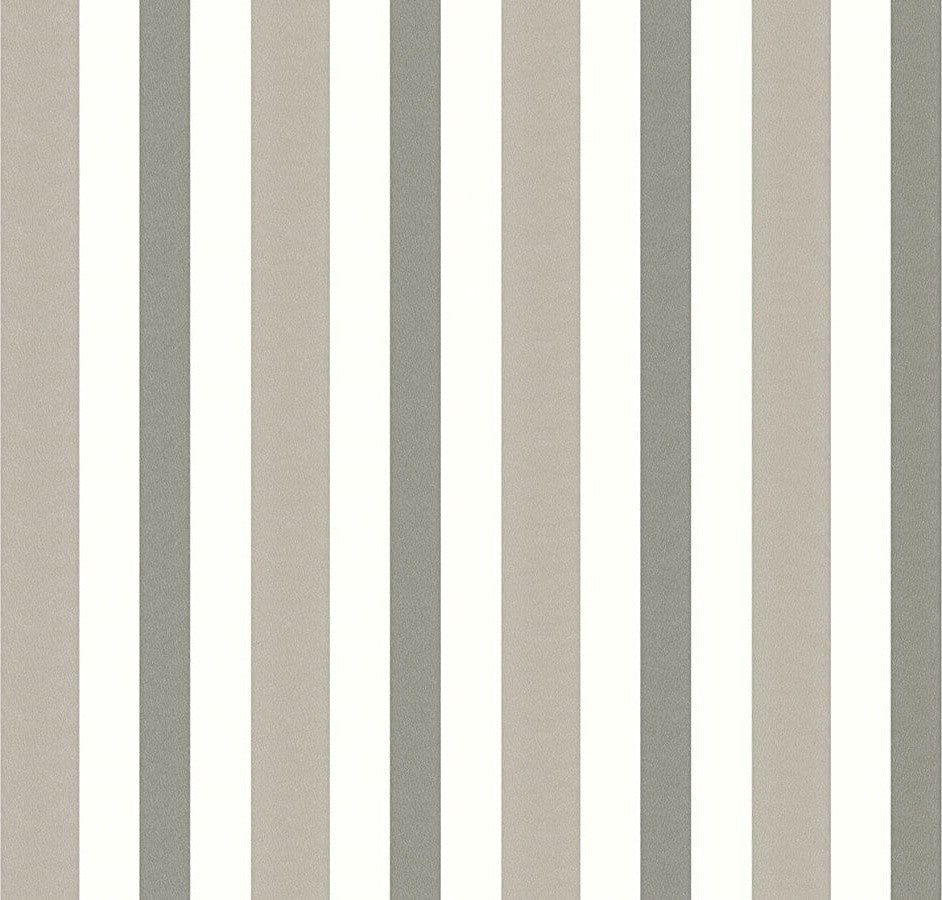 Modern Stripe Cut Square Textures Cream, Green Wallpaper Sample