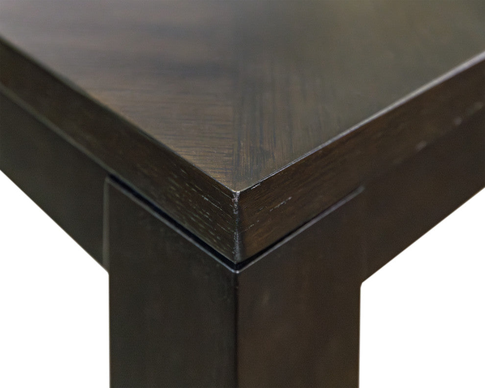 Modern Wood Rectangular Extension Kitchen Dining Table and 6-Chairs, Black