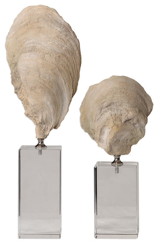 2-Piece Uttermost Oyster Shell Sculptures