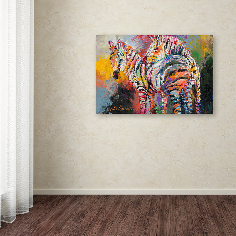 Richard Wallich 'Zebras' Canvas Art, 19 x 12
