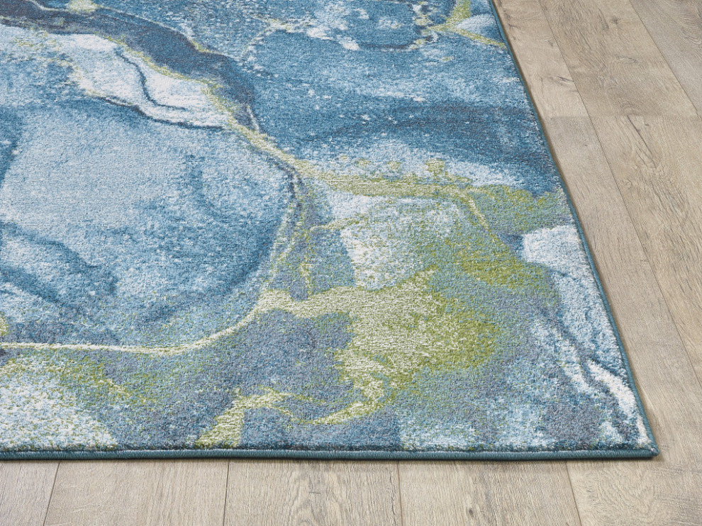 8"x11" Blue Sage Abstract Stone Modern Area Rug