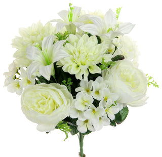 Artificial Peony Dahlia Hydrangea Mix Flower Bush