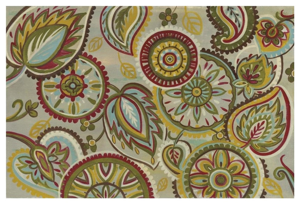 "Elegant Mandalas Dark Green" Digital Paper Print by Silvia Vassileva, 50"x34"