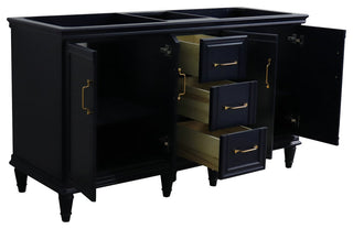 60" Double Vanity, Blue Finish, Cabinet Only