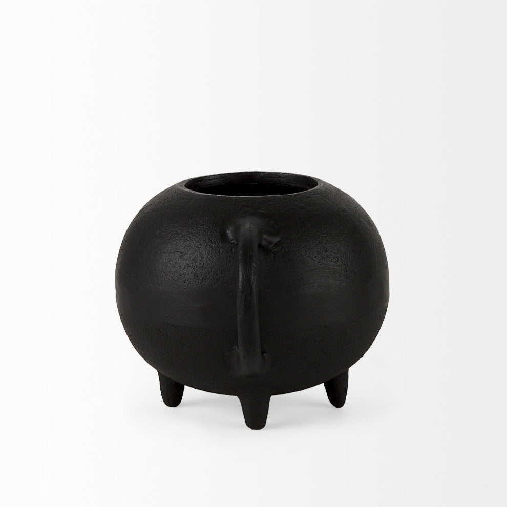 Cyrus 8.7Lx4.7Wx8.3H Black Spherical Vase Decorative Object