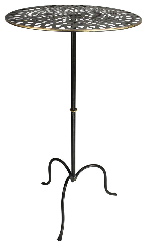 Gold Metal Patterned End Table