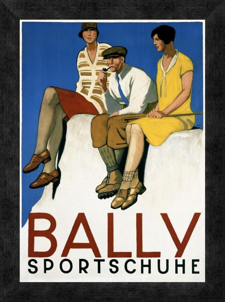 "Bally Sportschuhe" Framed Canvas Giclee by Emil Cardinaux, 14"x18"