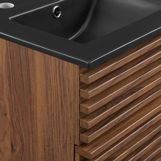 Render 18" Wall-Mount Bathroom Vanity, Walnut Black