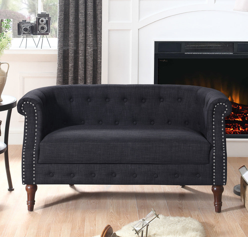 Celestia 3-Piece Living Room Set, Charcoal