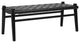 Alora 45" Teak and Black Woven Leather Bench