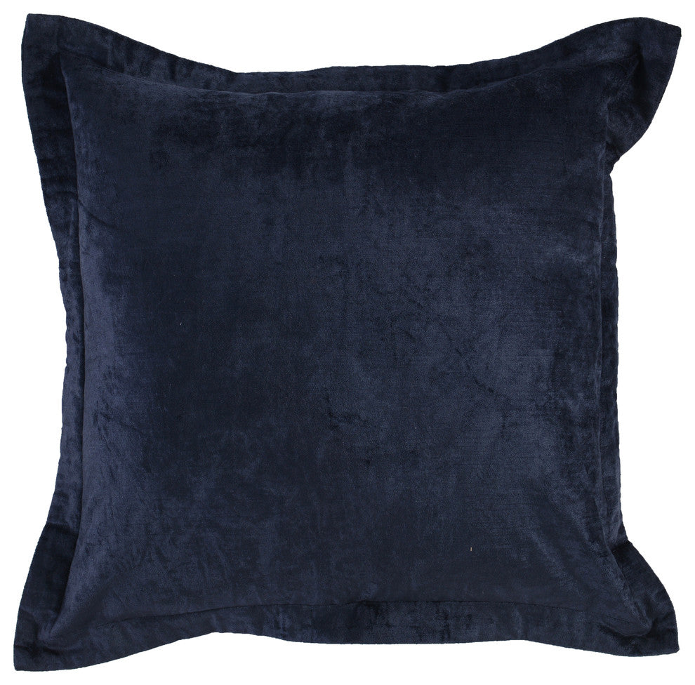 Bryce Velvet 22" Square Throw Pillow by Kosas Home, Indigo