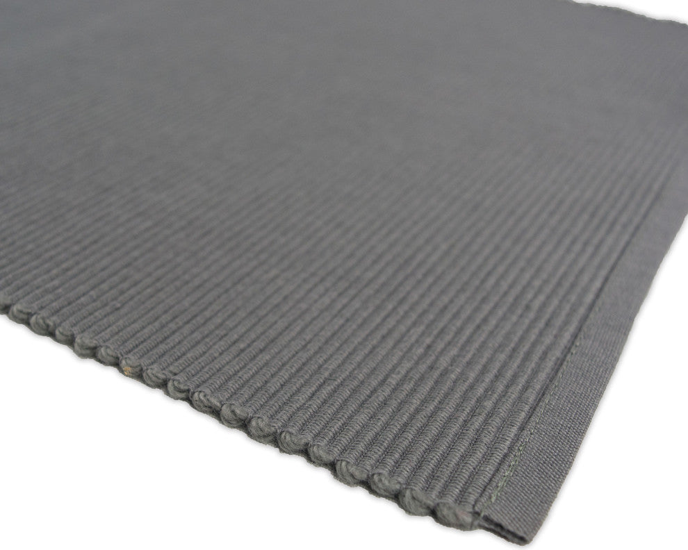 DII Gray Ribbed Placemat, Set of 6