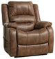 Modern Power Lift Recliner, Faux Leather Upholstered Seat With High Backrest, Sa