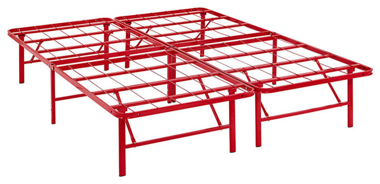 Horizon Full Stainless Steel Bed Frame, Red