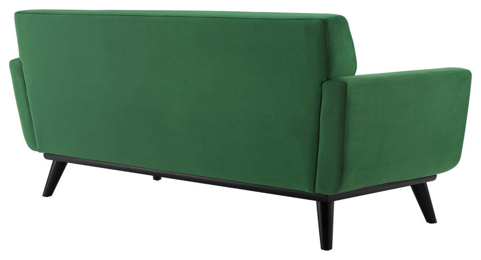 Engage Channel Tufted Performance Velvet Loveseat Emerald