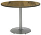 KFI Urban Loft 42" Round Breakroom Table Natural Round Silver Base Stand. Height