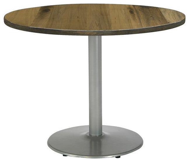 KFI Urban Loft 42" Round Breakroom Table Natural Round Silver Base Stand. Height
