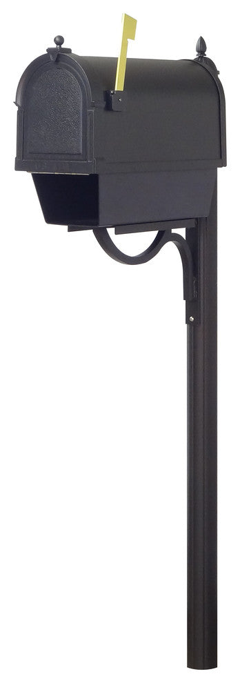 Berkshire Mailbox With Newspaper Tube, Locking Insert & Richland Mailbox Post
