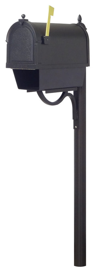 Berkshire Mailbox With Newspaper Tube, Locking Insert & Richland Mailbox Post