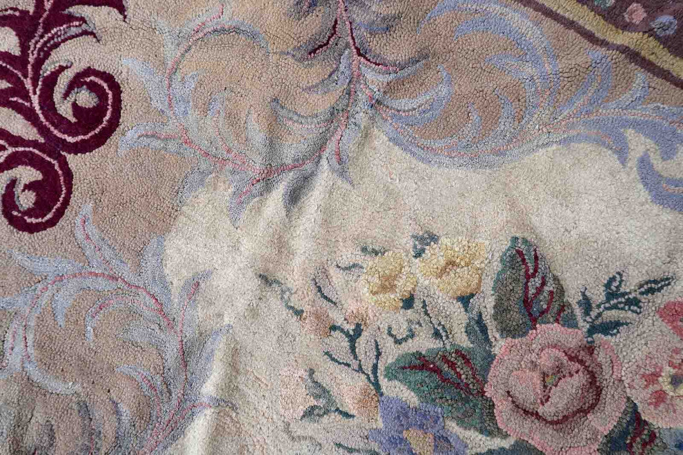 Handmade Antique American Hooked Rug 2.7'x5', 84cmx154cm 1880s
