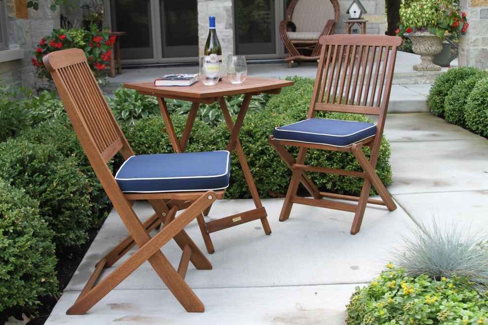 Glenoak 3-Piece Square Bistro Folding Set, Navy