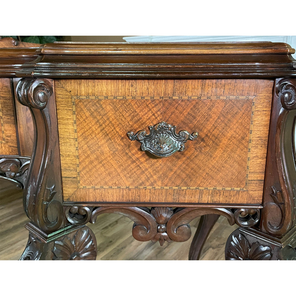 Antique Walnut Inlaid Sideboard
