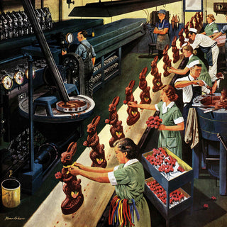 "Chocolate Easter Bunnies" Print on Canvas by Stevan Dohanos